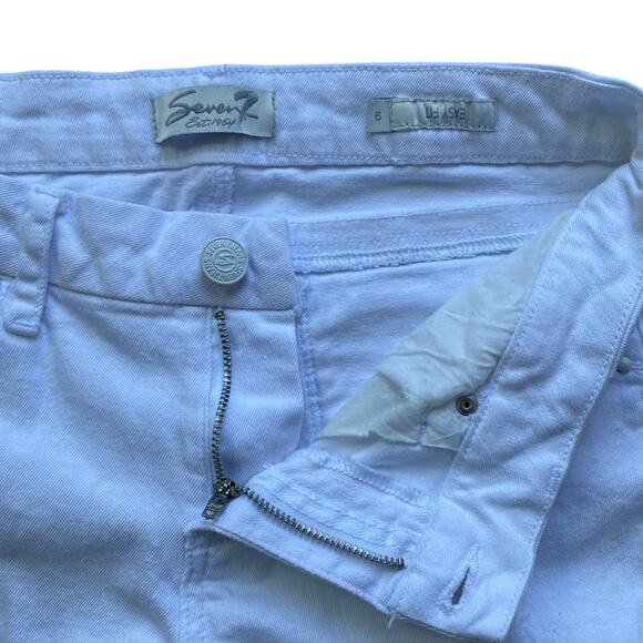 7 FOR ALL MANKIND Skinny Jeans Womens Sz 6 White Cropped Easy Fit - Picture 4 of 8